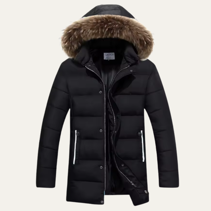 Men's Cotton Winter Jacket Fur Hood - Vonnera