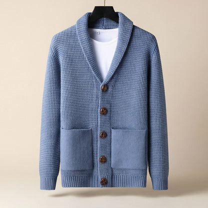 Men's Shawl Collar Cardigan Sweater - VibreMode