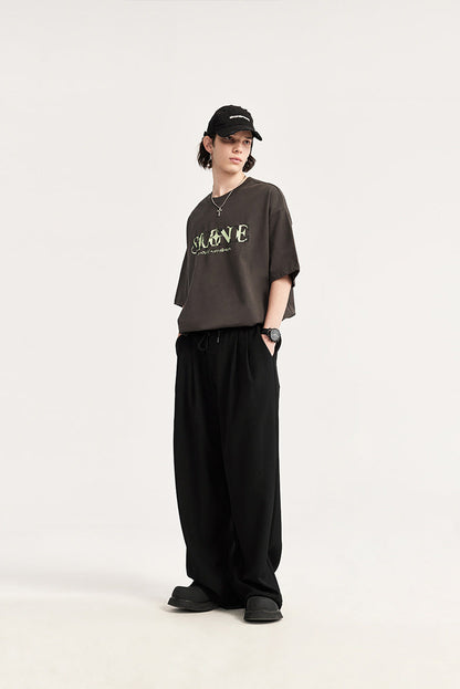 Image of Lee | Men's Wide Leg Pleated Drawstring Trousers