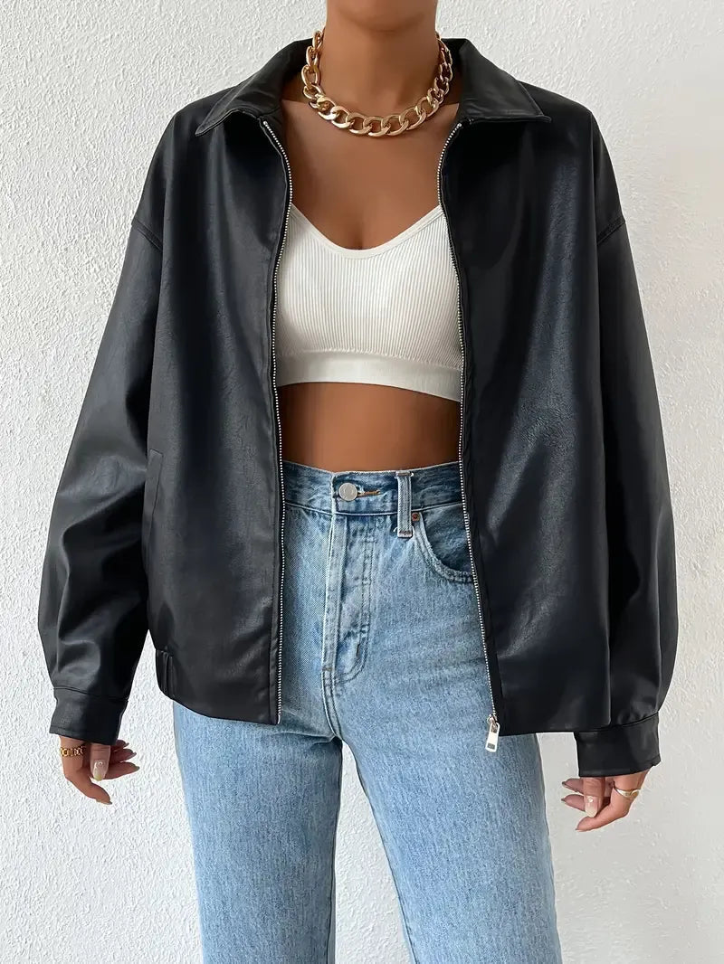 Women's Oversized Zip-Up Jacket - Vonnera