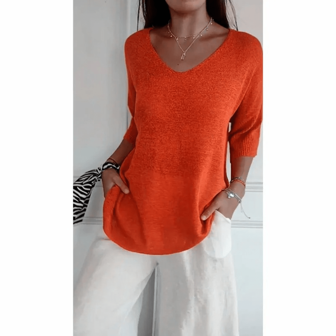 Women's Relaxed Fit V-Neck Tunic - Vonnera
