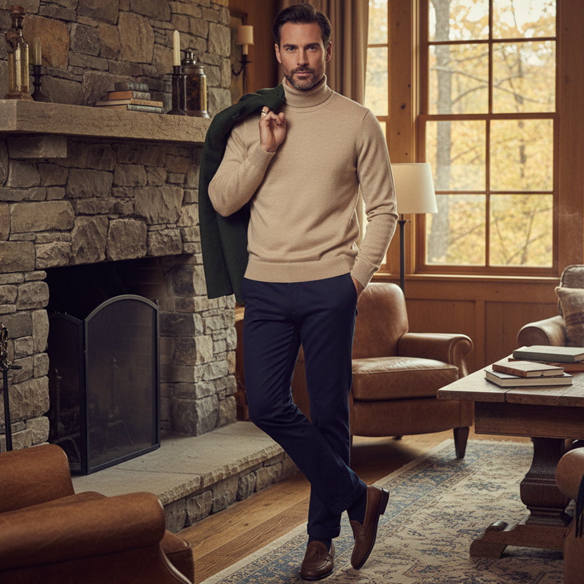 Men's Classic Turtleneck Knit Sweater