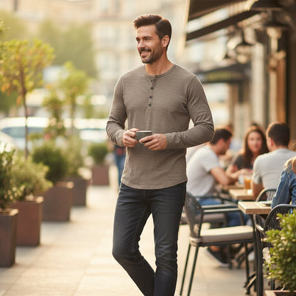 Men's Cotton Polo Shirt Long Sleeve