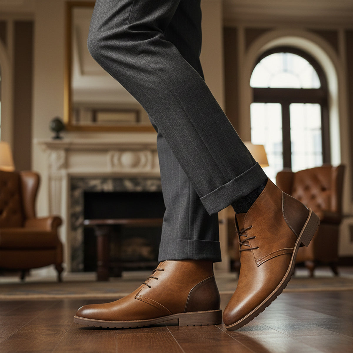Elderpine Men's Vintage Leather Boots