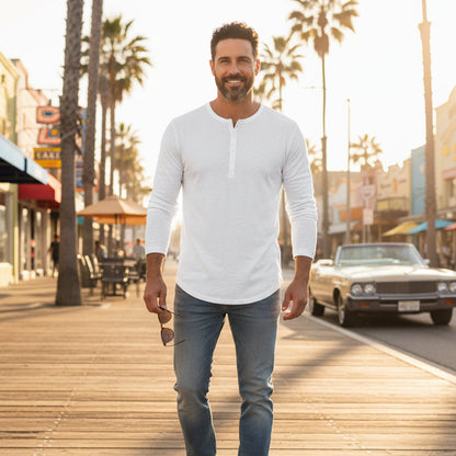 Men's Cotton Polo Shirt Long Sleeve