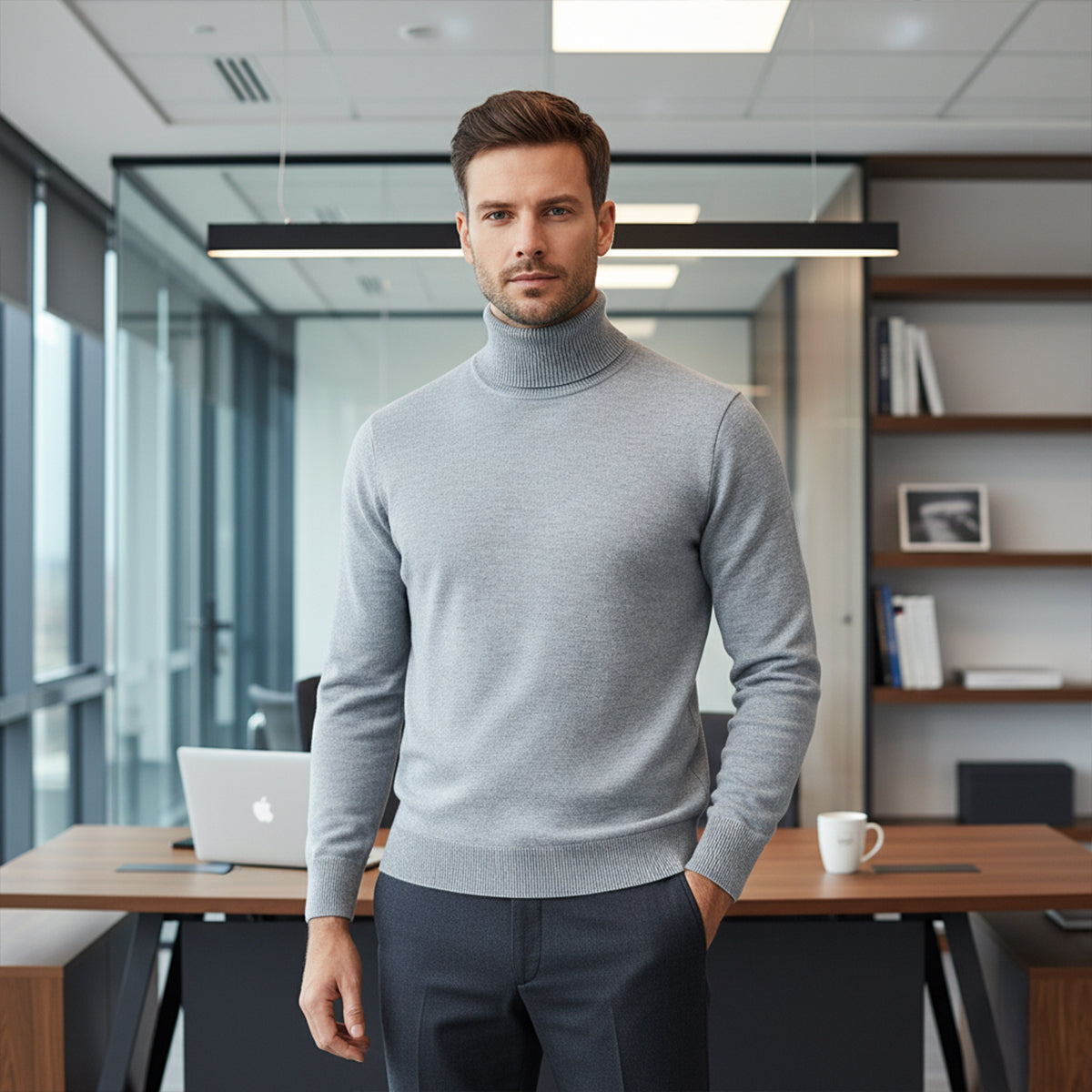 Men's Classic Turtleneck Knit Sweater