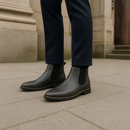 Men's Leather Chelsea Boots Comfortable Brown