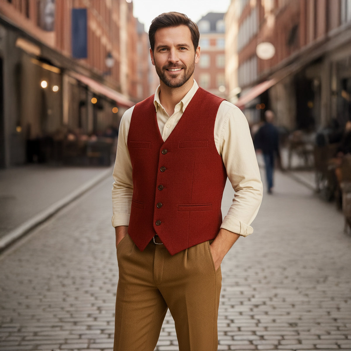 St Andrews Men's Vintage Button Up Vest