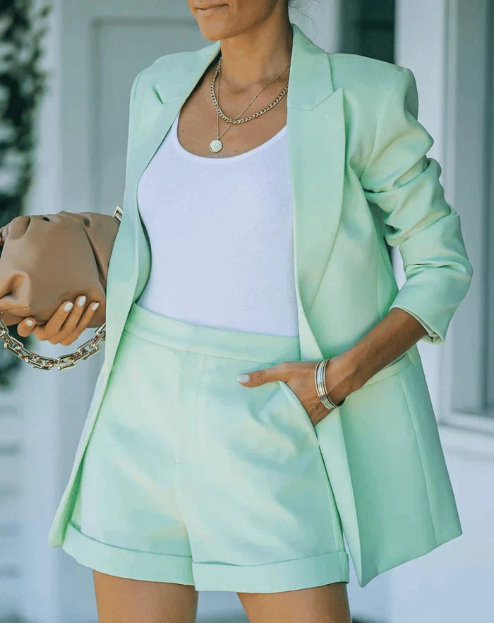 Women's Blazer Shorts Set