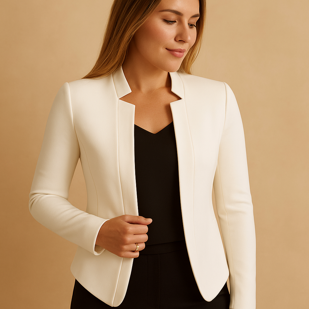 Lightweight blazer for women with a regular fit and lapel collar, ideal for spring and summer outfits in business or casual styles.