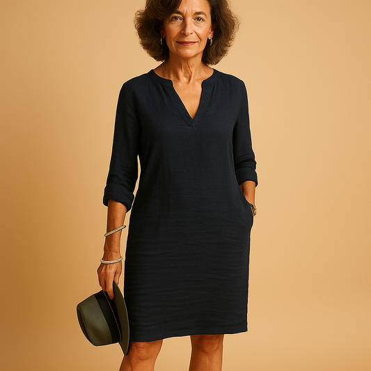 Lightweight summer dress for women with a flattering fit and breathable design, ideal for beach walks, holidays, and sunny day outings.