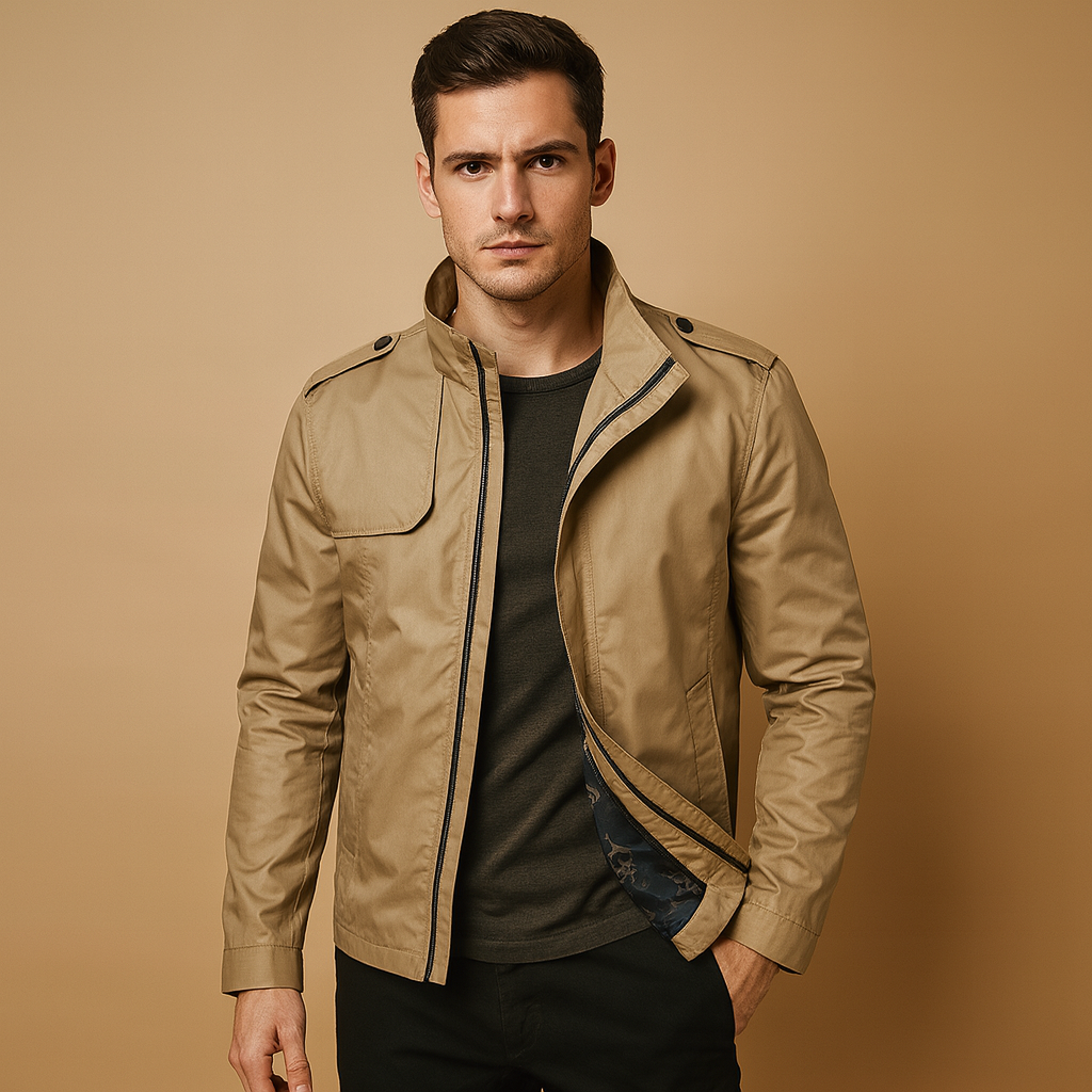 Men's Lightweight Summer Jacket Stand Collar - Vonnera