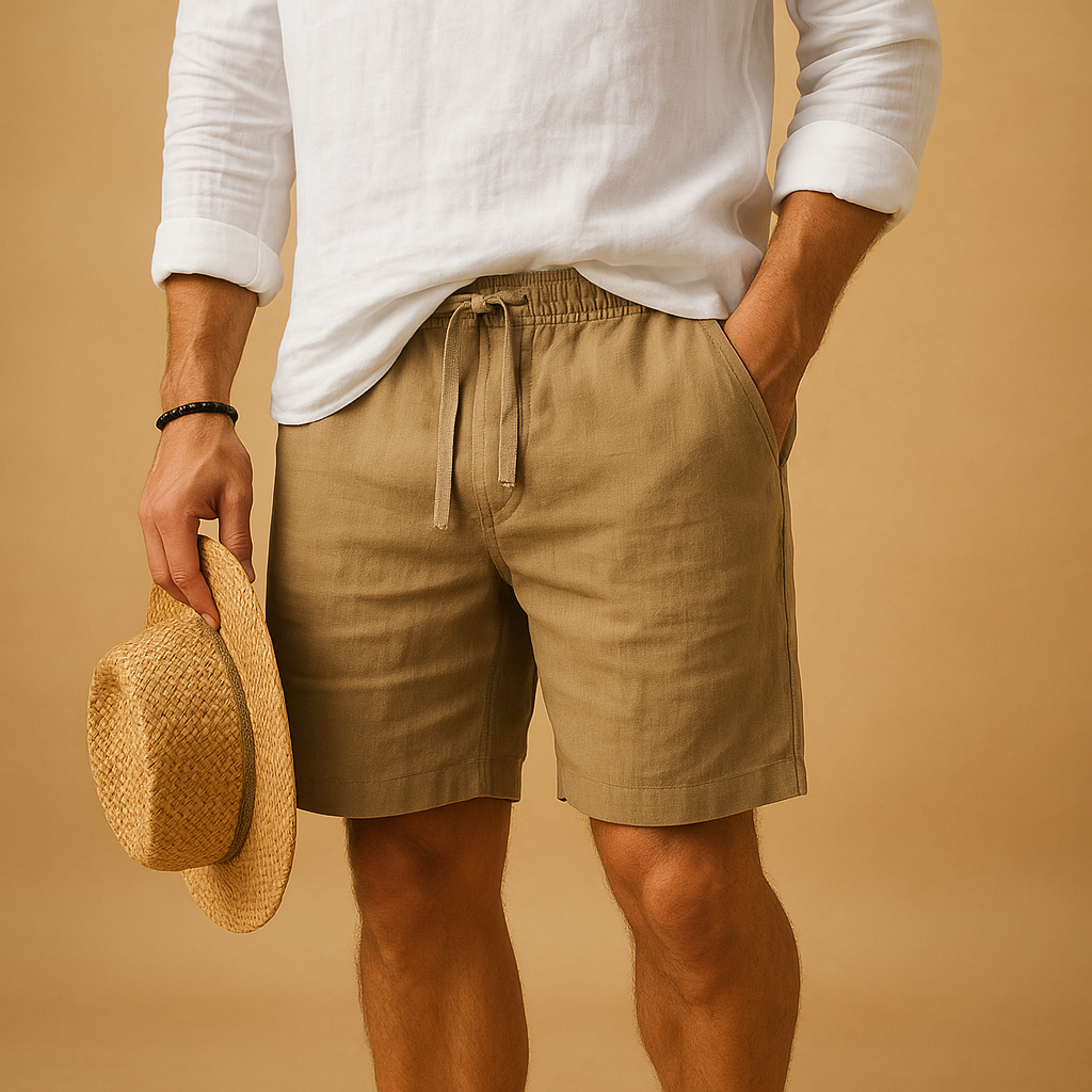 Men’s lightweight summer shorts with drawstring and side pockets, perfect for beach days, warm weather, and casual everyday wear.