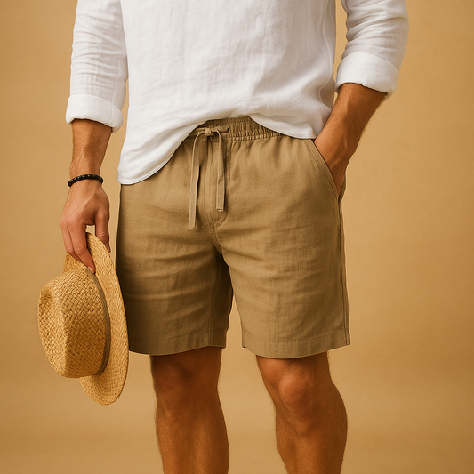 Men’s lightweight summer shorts with drawstring and side pockets, perfect for beach days, warm weather, and casual everyday wear.