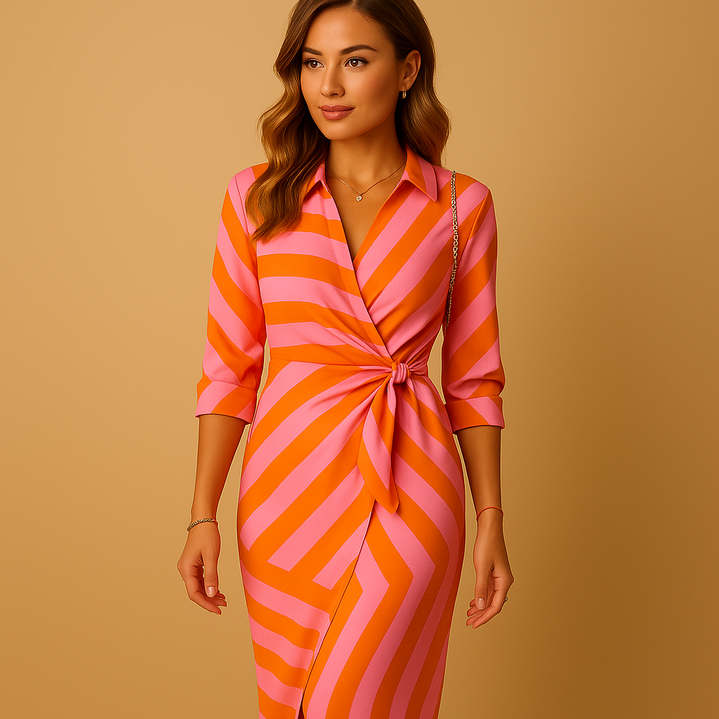 Women's Collar Wrap Dress Lightweight - Vonnera