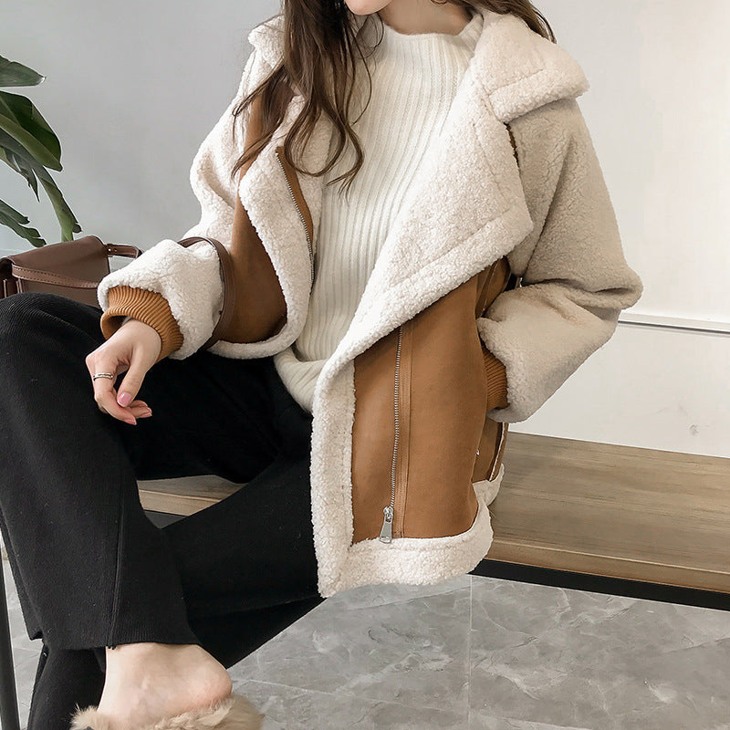 Women's Oversized Sherpa Fleece Jacket - Vonnera