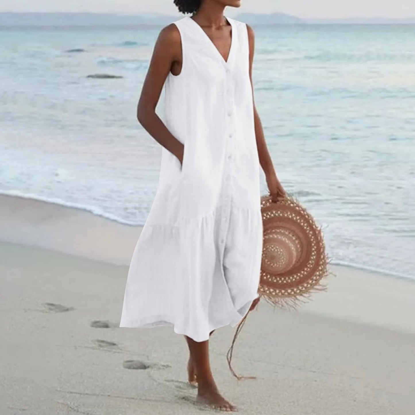 Lilly Women's Sleeveless A-Line Midi Dress - Vonnera