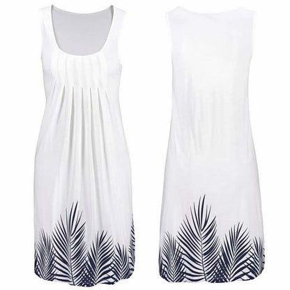 Women's Printed Knee Length Summer Dress - VibreMode