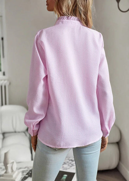 Image of Lisa | Women's Ruffle Button-Down Long Sleeve Shirt