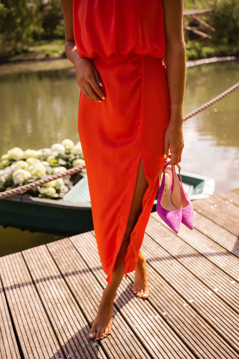 Women's Summer Dress Front Slit Detail