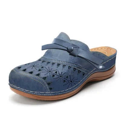 Women's Slip-On Clogs Bow Accent Cutout Design - Vonnera