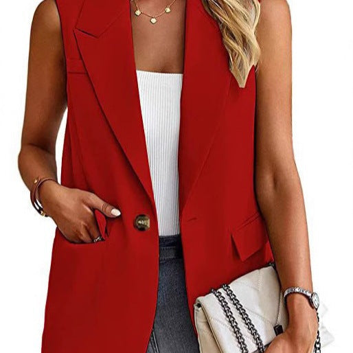 Women's Tailored Sleeveless Blazer Vest - Vonnera
