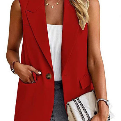 Women's Tailored Sleeveless Blazer Vest - Vonnera