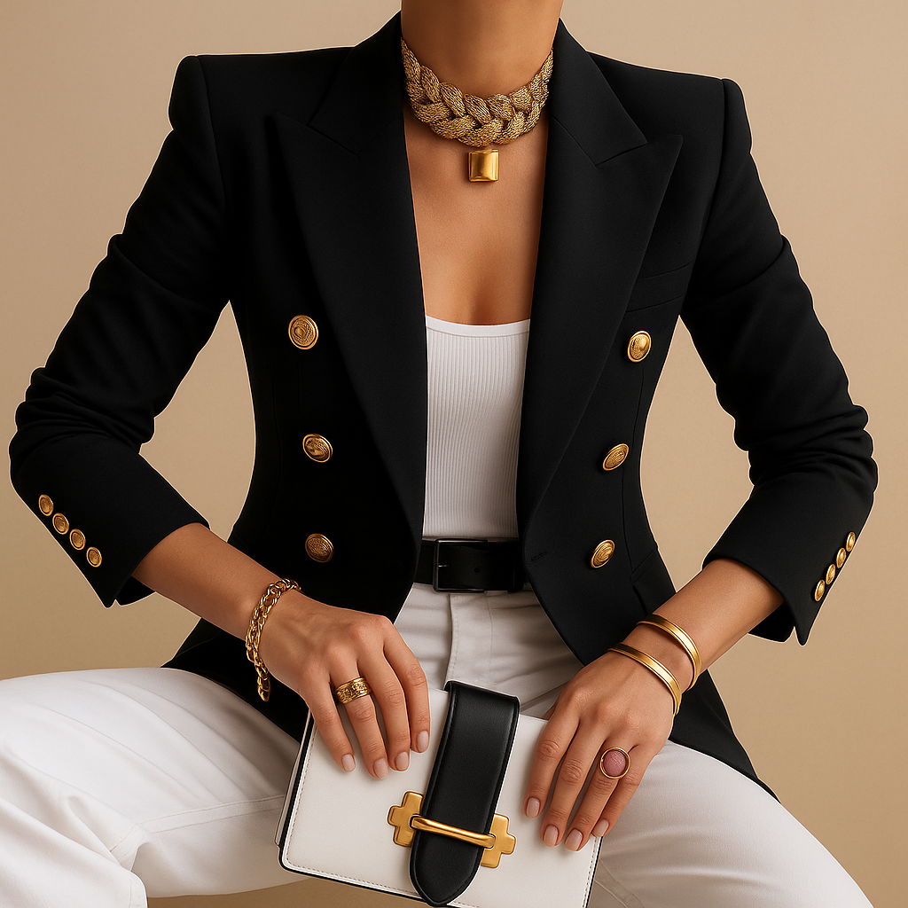Long elegant blazer for women with a refined silhouette in classic colors, ideal for work, meetings, and stylish everyday outfits.