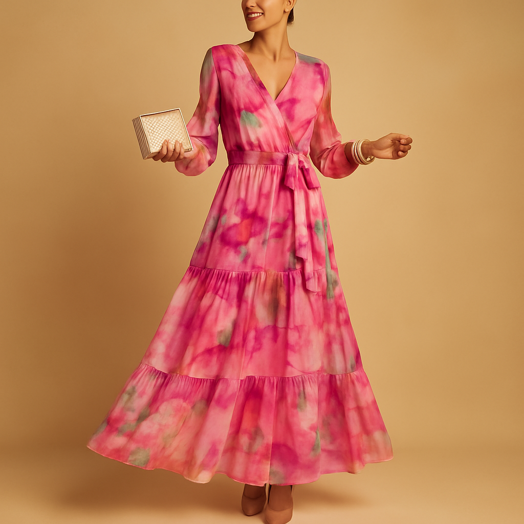 Women's Flowy A-Line Summer Dress Long Sleeve - Vonnera