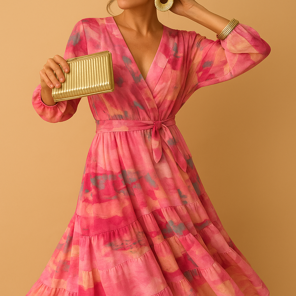 Long sleeve maxi summer dress for women with a flowy A-line silhouette, ideal for casual outings, brunch, and semi-formal summer occasions.