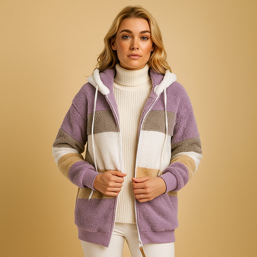 Long winter coat for women with soft texture, warm lining, and refined silhouette, available in multiple warm and neutral colors.