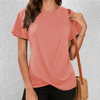 Women's Casual Twist Front T-Shirt - Vonnera