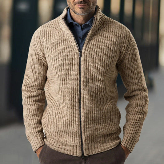 Men's Ribbed Zip-Up Cardigan - Vonnera