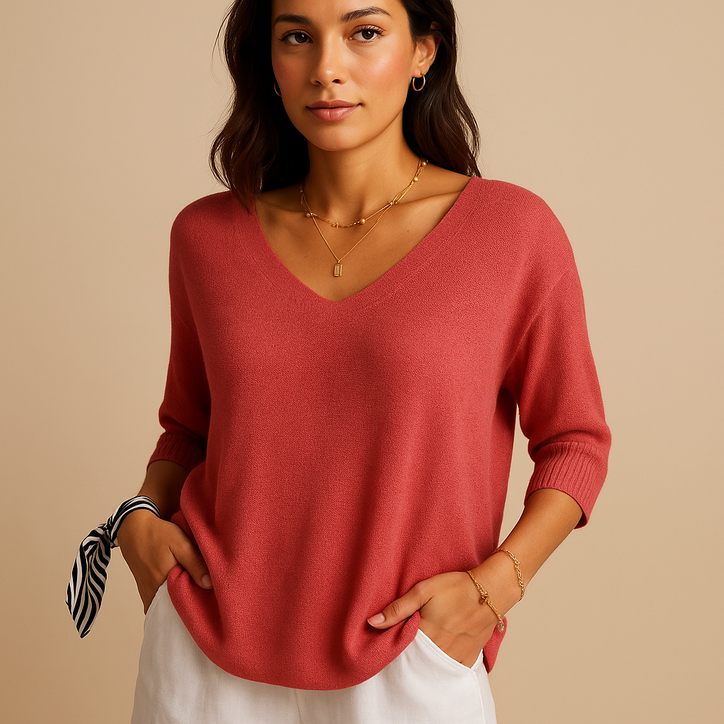 Women’s luxury loose-fit top with a modern elegant silhouette, designed for everyday comfort, casual outings, and relaxed moments.