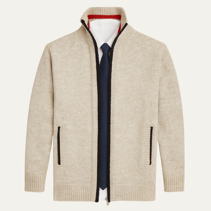 Men's Thick Knitted Fleece Full Zip Cardigan - Vonnera