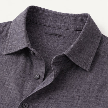 Men's Linen Button Up Shirt Loose Fit Natural