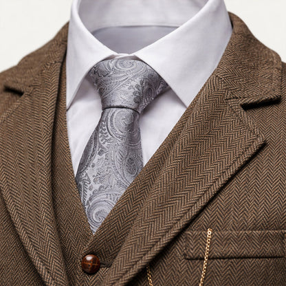 Men's Tweed Waistcoat Classic Brown