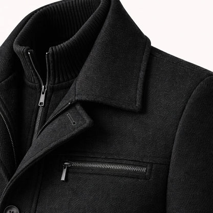 Men's Wool Blend Smart Jacket Zipper Closure