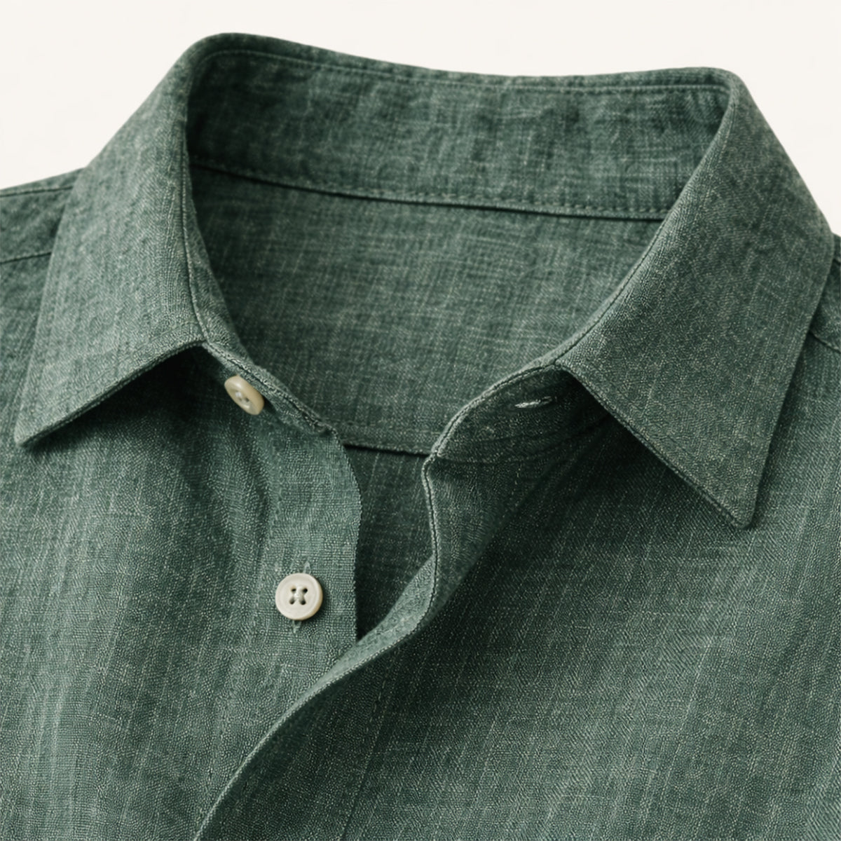 Mens Linen Button Up Shirt Loose Fit Beige