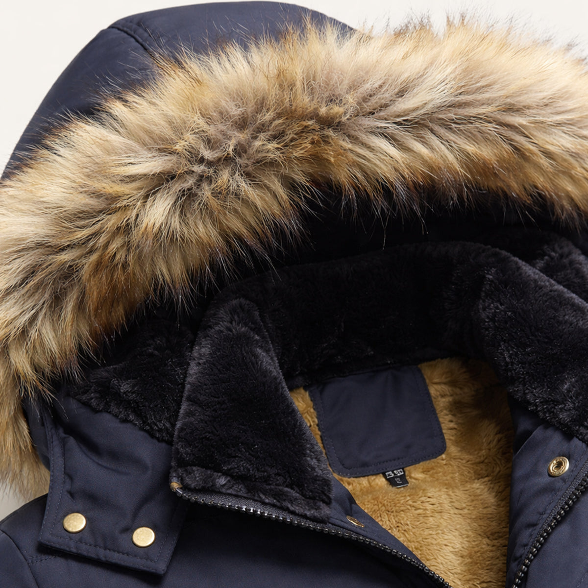 Men's Winter Parka Jacket Fur Collar Warm Hooded