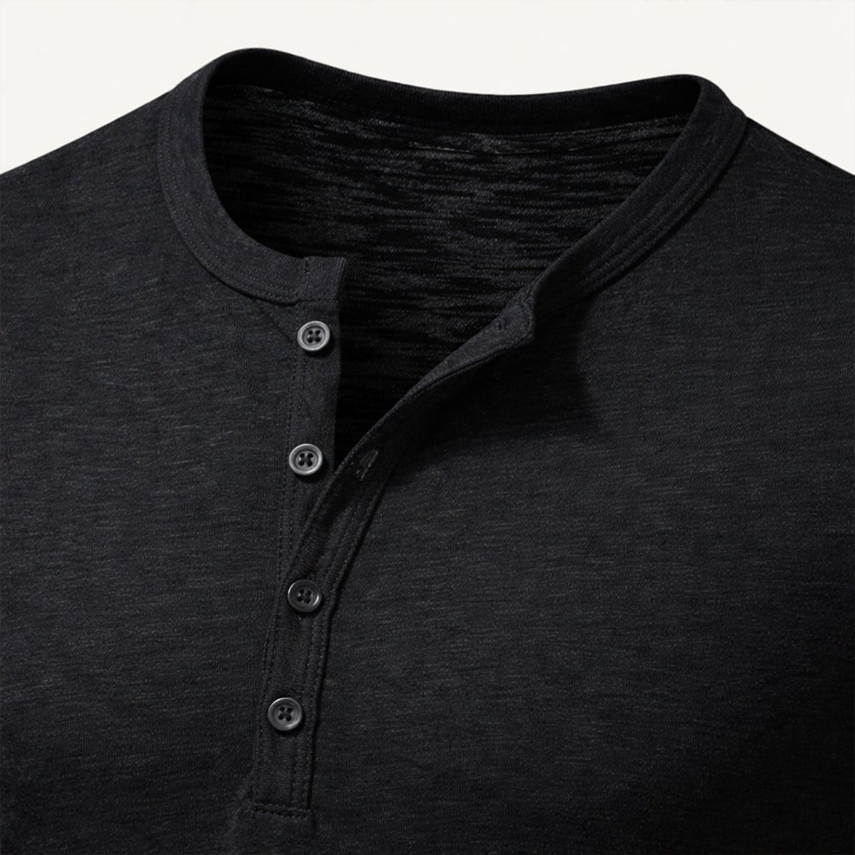Men's Cotton Henley T-Shirt Casual Button Neck