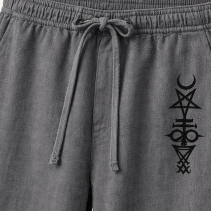 Men's Linen Wide Leg Drawstring Pants Relaxed Fit