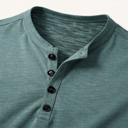 Men's Breathable Henley T Shirt Summer Cotton