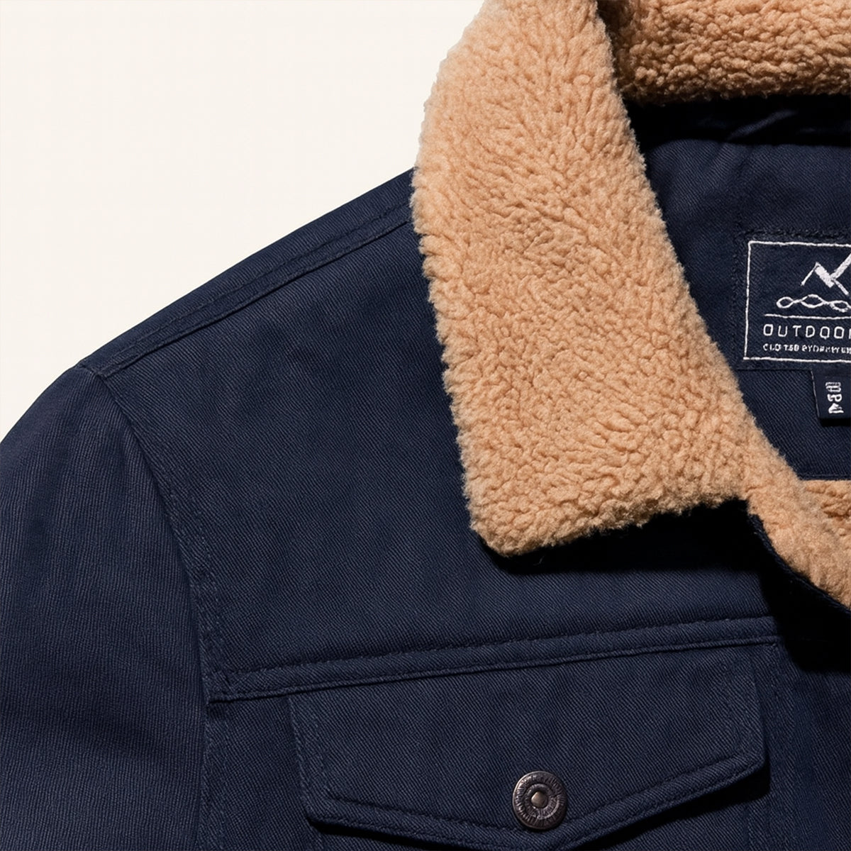 Men's Sherpa Lined Bomber Jacket Shearling Collar
