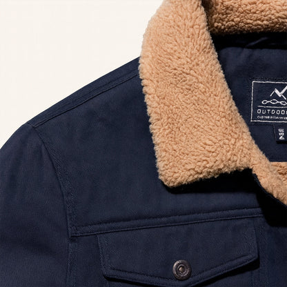Men's Sherpa Lined Bomber Jacket Shearling Collar