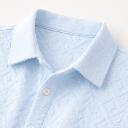 Men's Summer Shirt And Shorts Set Textured