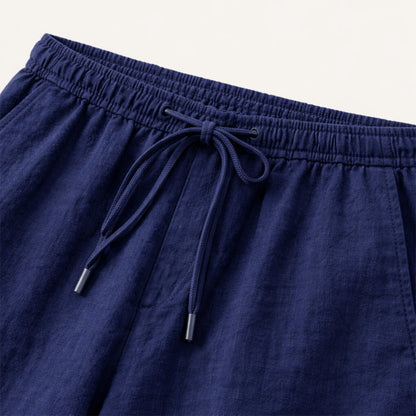 Mens Lightweight Cotton Linen Pants Breathable Drawstring