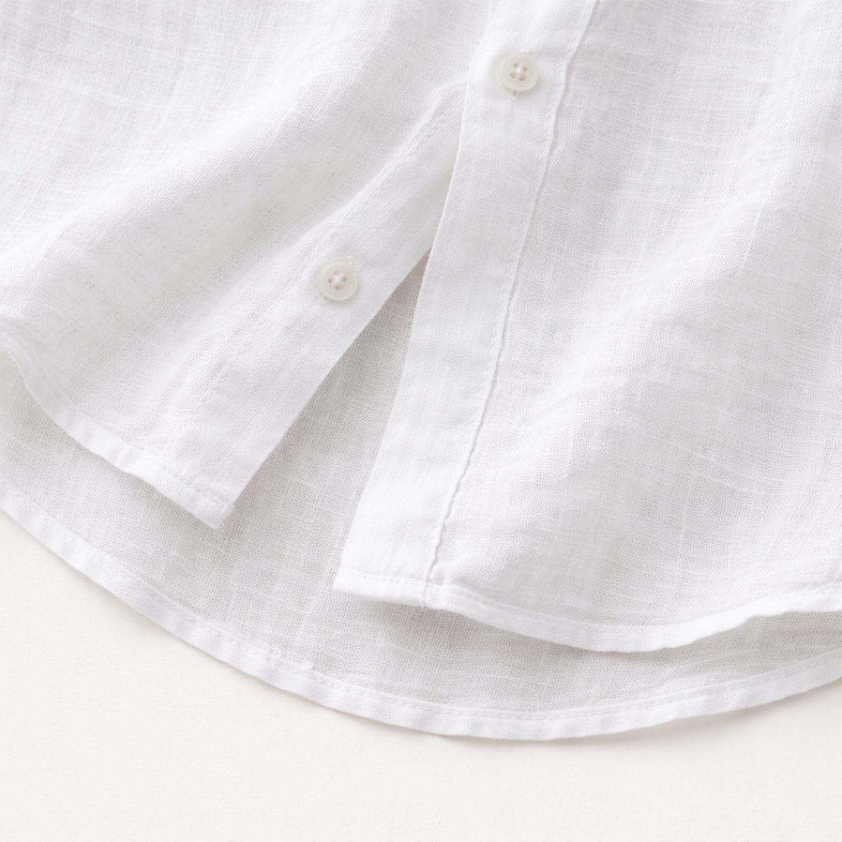 Men's Cotton Linen Button Up Beach Shirt Silver