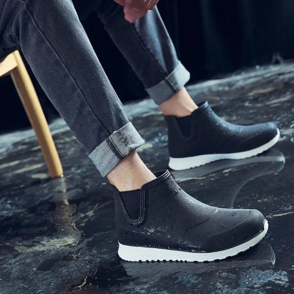 Men's Waterproof Slip On Rain Boots Lightweight - Vonnera