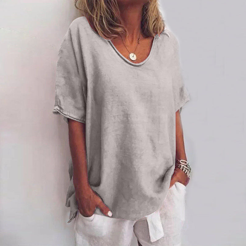 Women's Loose Fit Scoop Neck Blouse
